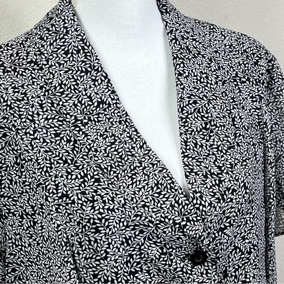 Vintage Spago Collection Blouse Women's 16W Button Up Short Sleeve Leaf Print - Picture 4 of 8